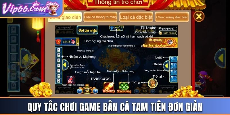 Quy tắc chơi game bắn cá Tam Tiên đơn giản